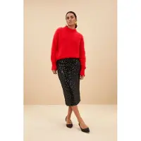 By-bar Luca Sequin Skirt Black Größe: M | Midiröcke Outlet | Damen | Schwarz