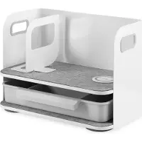 Digitus Schreibtisch Organizer mit Qi-Ladegerät, Stahl, Grau, Weiß, 1 Schublade(n), 400 mm, 220 mm, 290 mm