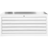 Proregal Flachablagenschrank Chinchilla | 5 Schubladen | Schwanenhalsgriff | HxBxT 53x113x83 cm | Holzabdeckplatte | Grau