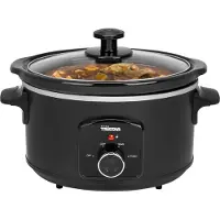 Tristar VS-3915 Slow-Cooker, 3,5 l, Schwarz, Drehregler, 4 Person(en), Edelstahl, Glas