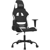 Syfax Gaming-Stuhl Schwarz und Weiß Stoff