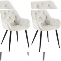 Proregal 2er Set Besucherstuhl COVENT GARDEN HxBxT 81x56x58cm Samt Hellgrau Konferenzstuhl