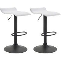 CLP 2er Set Barhocker Dyn V2 Kunstleder höhenverstellbar und drehbar weiß Gestell Farbe schwarz