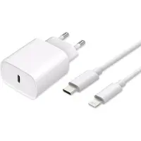 Just in Case Power Delivery USB-C Ladegerät 20W + USB-C zu Lightning Kabel - 75cm - Weiß