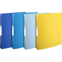Exacompta 54140E 12x Ringbuch A4 Maxi mit 2 Ringen 30mm, Recycling-PP, BeeBlue - Farben sortiert