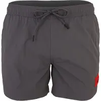 HUGO Schnell trocknende Badeshorts mit rotem Logo-Label Grösse XXL