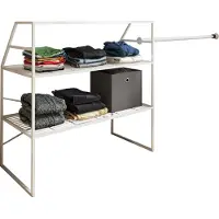 VCM Metall Kleiderschrank |offener Schrank | begehbarer |Dachschrägen Regal | Maße ca. B. 100 x H. 100 x T. 50 cm - Disal