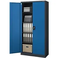 Jan Nowak Aktenschrank Abschließbar JAN mit Flügeltüren 185 x 90 x 40 cm Anthrazit-Blau