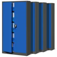 DELUKE JAN NOWAK Aktenschrank Abschließbar 4er Set JAN 185 x 90 x 40 cm Anthrazit-Blau