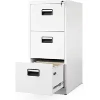 DELUKE JAN NOWAK Hängeregisterschrank Abschließbar SARA 3 Schubladen 102 x 46 x 62 cm Weiß