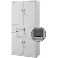 Jan Nowak Aktenschrank Abschließbar FILIP mit Tresor 185 x 90 x 40 cm Grau