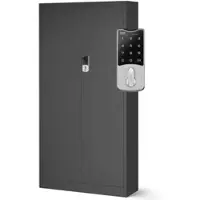 DELUKE Metallschrank abschließbar ODIS - Zahlenschloss, 5 Ebenen | Aktenschrank Büroschrank Stahl Werkstatt Werkzeugschrank, 185x90x40cm Anthrazit