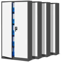 Jan Nowak Aktenschrank Abschließbar 4er Set JAN 185 x 90 x 40 cm Anthrazit-Weiß