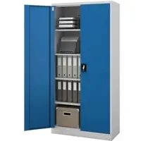 Jan Nowak Aktenschrank Abschließbar JAN mit Flügeltüren 195 x 90 x 40 cm Grau-Blau