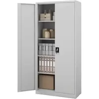 Jan Nowak Aktenschrank Abschließbar JAN mit Flügeltüren 195 x 90 x 40 cm Grau