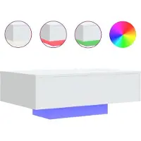 vidaXL Couchtisch mit LED-Leuchten Weiß 85x55x31 cm