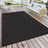 Paco Home Outdoor Teppich wetterfest Garten & Terrasse flachgewebt Uni Sisaloptik robust Grösse 80x200 cm