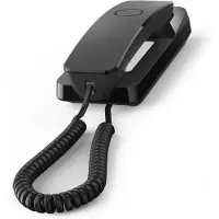Gigaset DESK 200, Analoges Telefon, Kabelgebundenes Mobilteil, 10 Eintragungen, Schwarz