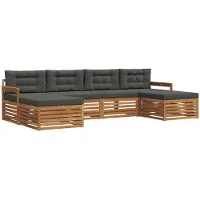 vidaXL Outdoor-Sofagarnitur 6 stk. Natur und Anthrazit