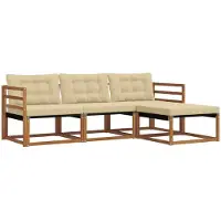 vidaXL Outdoor-Sofagarnitur 4 stk. Natur und Beige
