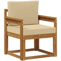 vidaXL Outdoor-Sofa Massives Akazienholz und Polyester Natur