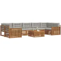 vidaXL Outdoor-Sofagarnitur 8 stk. Natürlich und Hellgrau