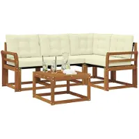 vidaXL Outdoor-Sofagarnitur 5 stk. Natur und Creme