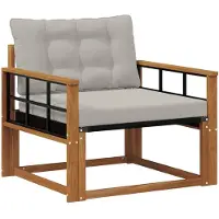 vidaXL Outdoor-Sofagarnitur Massives Akazienholz und Textilene Natur