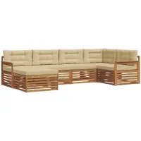 vidaXL Outdoor-Sofagarnitur 6 Stk. Natur und Beige