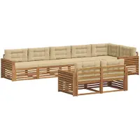 vidaXL Outdoor-Sofagarnitur 8 stk. Natur und Beige