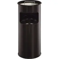 Durable 3330 01 Standascher mit Sandschale METALL rund, 260x620mm (ØxH), 17 l, schwarz