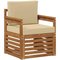 vidaXL Outdoor-Sofa Massives Akazienholz und Polyester Natur