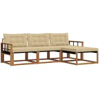 vidaXL Outdoor-Sofagarnitur 4 stk. Natur und Beige