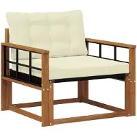 vidaXL Outdoor-Sofagarnitur Massives Akazienholz und Textilene Natur
