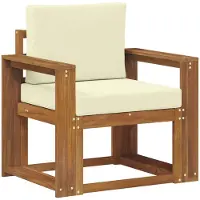 Syfax Outdoor-Sofa Massives Akazienholz und Polyester Natur