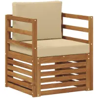 Syfax Outdoor-Sofa Massives Akazienholz und Polyester Natur