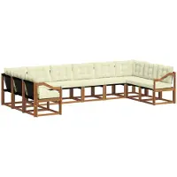 vidaXL Outdoor-Sofagarnitur 10 stk. Natur und Creme