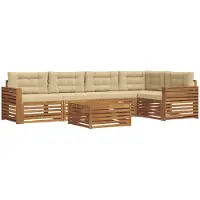 vidaXL Outdoor-Sofagarnitur 6 stk. Natur und Beige