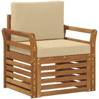 vidaXL Outdoor-Sofa Massives Akazienholz und Polyester Natur