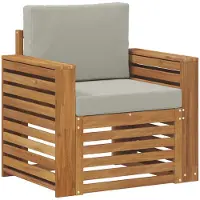 vidaXL Outdoor-Sofa Massives Akazienholz und Polyester Natur