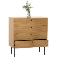 Mendler Kommode MCW-N78, Sideboard Schrank , 4 Schubladen, skandinavischer Stil Metall Holz Melamin MVG 85x80x40cm natur