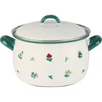 Riess Emaille Fleischtopf mit Deckel Ø 20 cm, 3,5 l Gmundner Streublumem