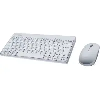 Perixx PERIDUO-712 DE W, Mini Tastatur und Maus Set, schnurlos, weiß