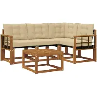 vidaXL Outdoor-Sofagarnitur 5 stk. Natur und Beige