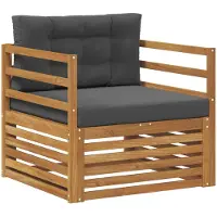 vidaXL Outdoor-Sofa Massives Akazienholz und Polyester
