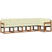vidaXL Outdoor-Sofagarnitur 6 stk. Natur und Creme