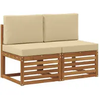 vidaXL 2 Stück Outdoor Mittelsofa Massivholz Akazie Natur