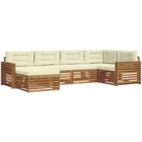 vidaXL Outdoor-Sofagarnitur 6 Stk. Natur und Creme