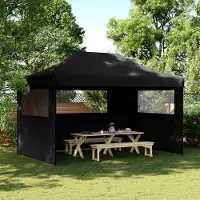 vidaXL "Neues Produkt" Party-Zelt - CLORIS - Pavillon - Schwarz 292x440x315 cm Oxford-Stoff - Pavillons & Partyzelte V2804