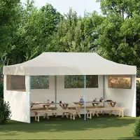 Prolenta Maison Exclusive - Partyzelt 291 x 580 x 315 cm Creme Oxford-Stoff